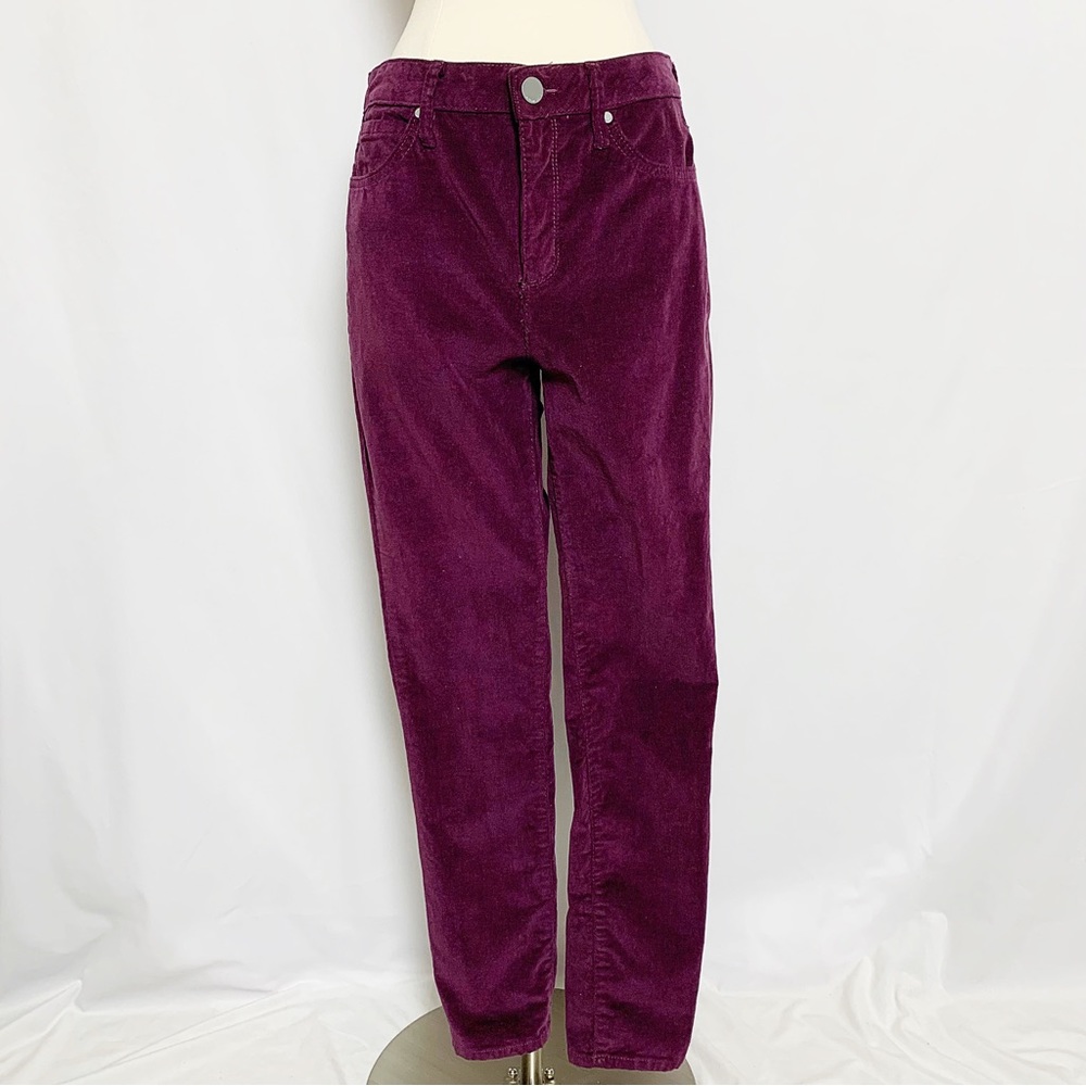 Seven7 Size 6 Purple Cotton Ultra High Rise Skinny Velvet Jeans